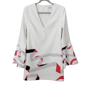 Elliiatt A-line V-neck Bell Sleeved Shift Dress